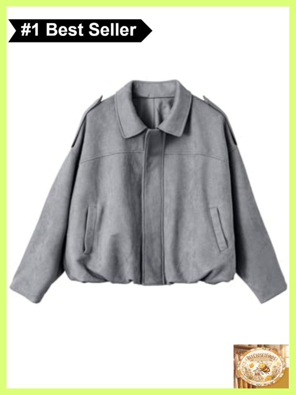 Faux Suede Cropped Bomber Jacket Aviator Style Casual Fall Coat